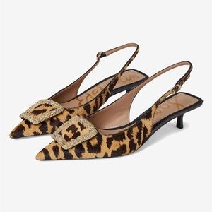 Sam Edelman Leopard Print Kammie  Slingback Heels